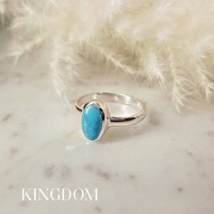Turquoise & Silver stacking ring